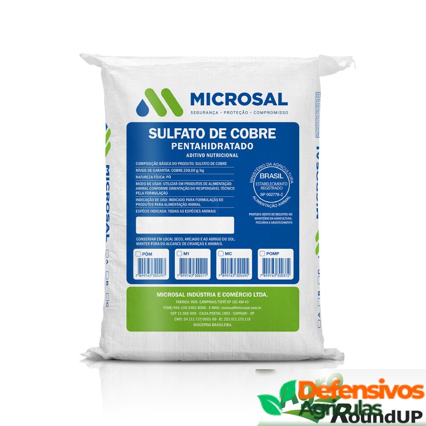 Sulfato De Cobre Microsal 1 Kg Sulfato De Cobre Microsal 1 Kg - Imagem 1
